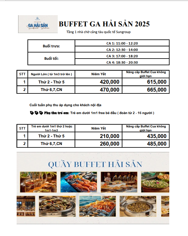 Nhà hàng Ga Hải Sản - Buffet Hải Sản Hạ Long